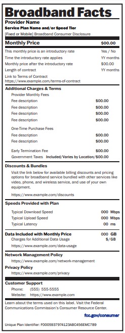 Graphic of a Broadband Label Template