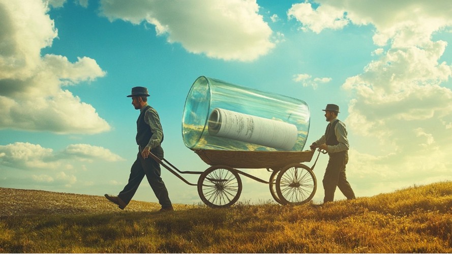 Man hauling a wagon