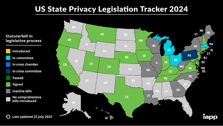 US State Privacy Legislation Tracker Chart